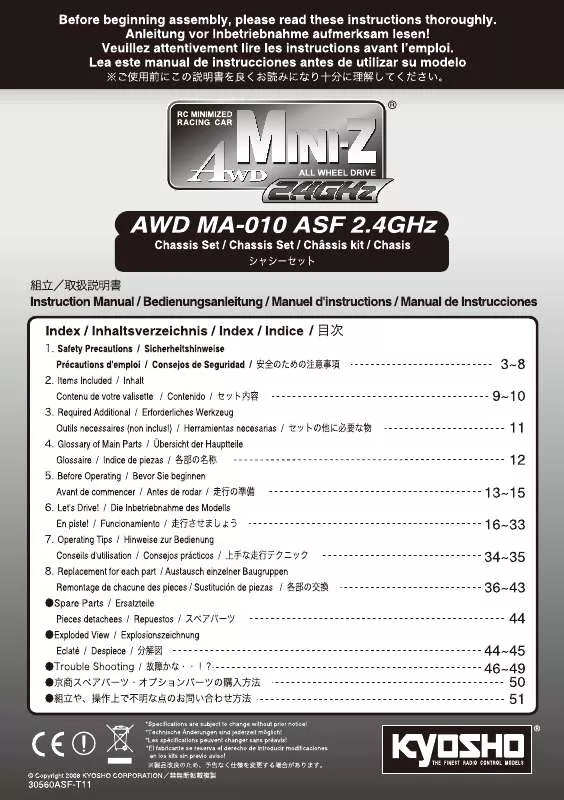 Mode d'emploi KYOSHO AWD MA-010 ASF 2.4GHZ