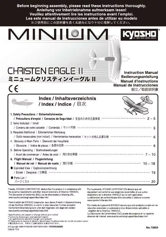 Mode d'emploi KYOSHO CHRISTEN EAGLE II