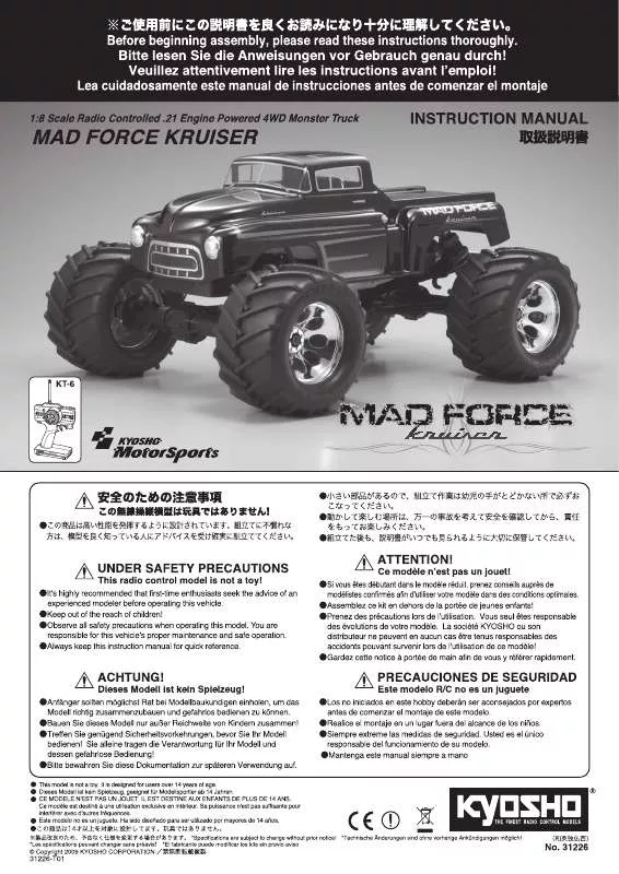 Mode d'emploi KYOSHO MAD FORCE KRUISER