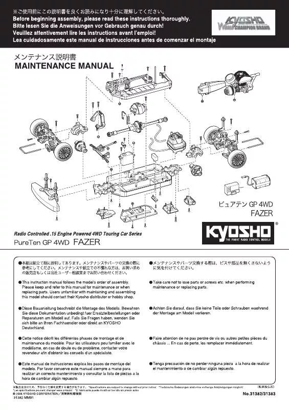 Mode d'emploi KYOSHO PURETEN GP 4WD FAZER