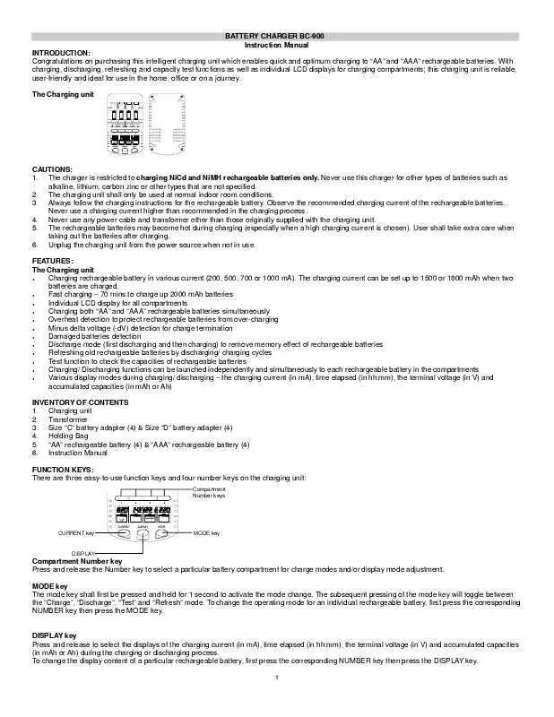 Mode d'emploi LA CROSS TECHNOLOGY BC-900