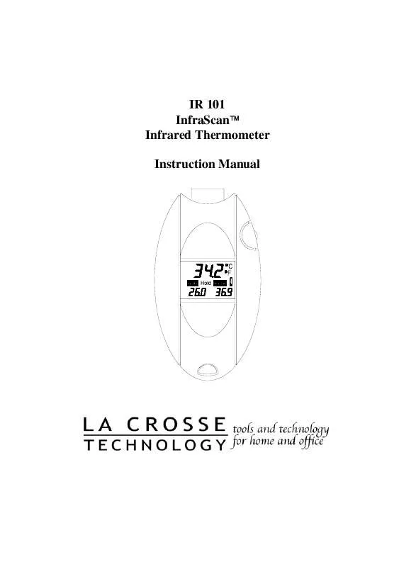 Mode d'emploi LA CROSS TECHNOLOGY IR-101