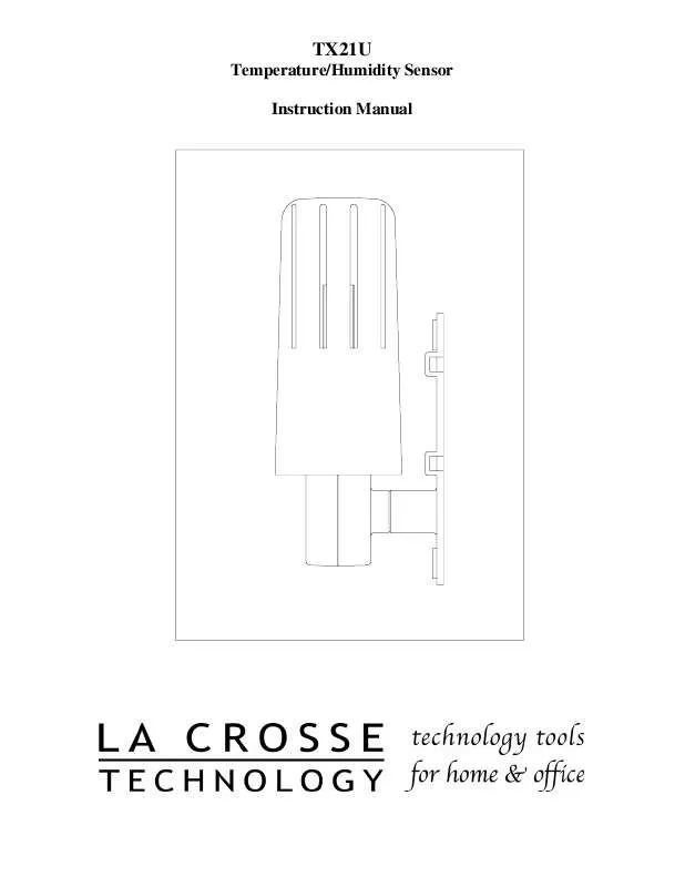 Mode d'emploi LA CROSS TECHNOLOGY TX21U