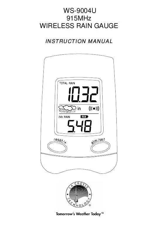 Mode d'emploi LA CROSS TECHNOLOGY WS-9004U