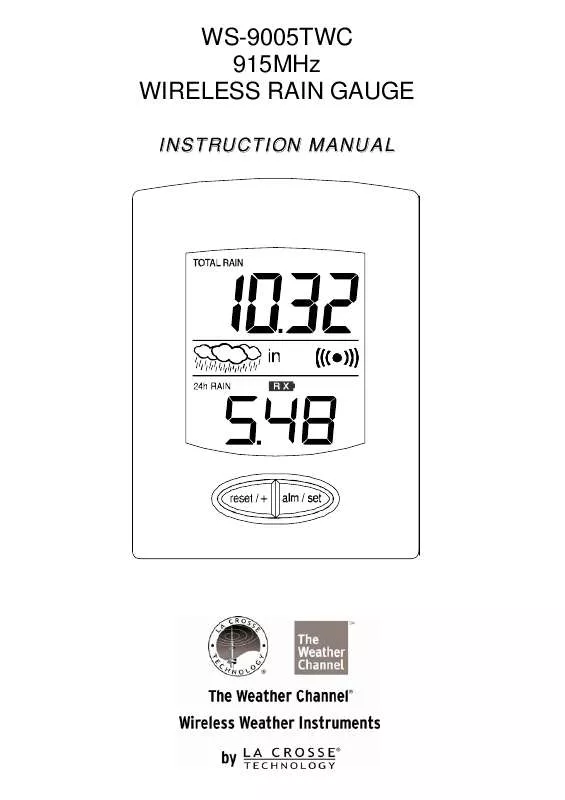 Mode d'emploi LA CROSS TECHNOLOGY WS-9005TWC