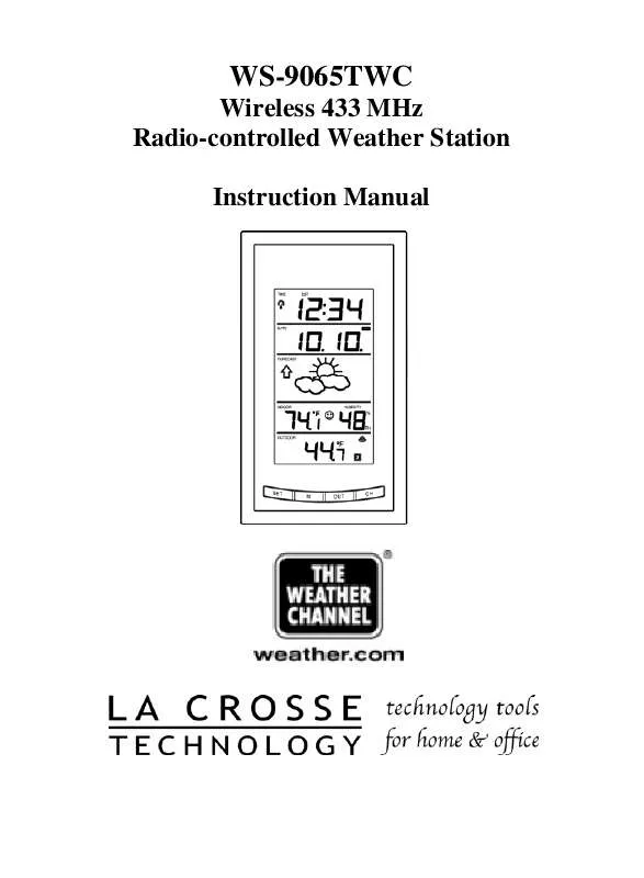 Mode d'emploi LA CROSS TECHNOLOGY WS-9065TWC