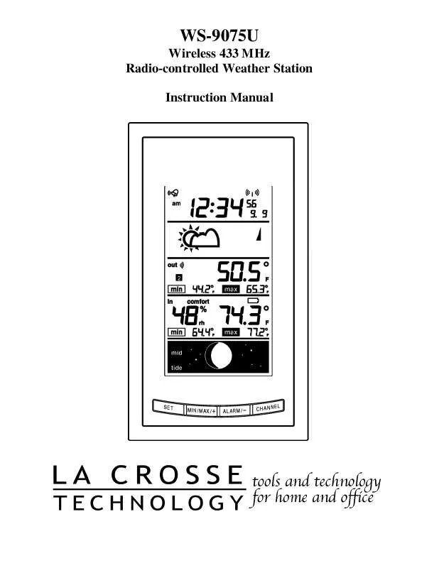 Mode d'emploi LA CROSS TECHNOLOGY WS-9075U_E