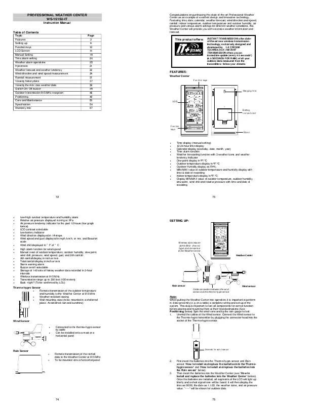 Mode d'emploi LA CROSSE TECHNOLOGY WS-1515U-IT