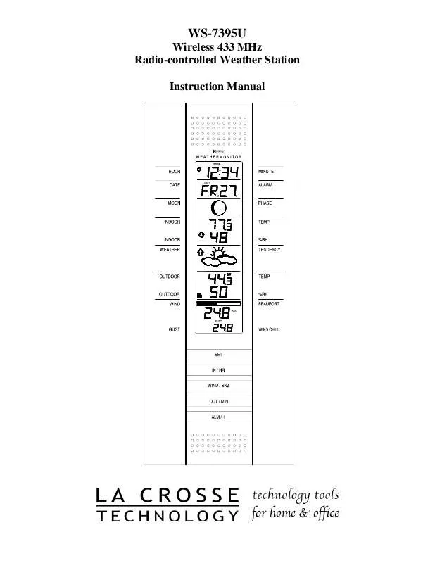 Mode d'emploi LA CROSSE TECHNOLOGY WS-7395U-AL