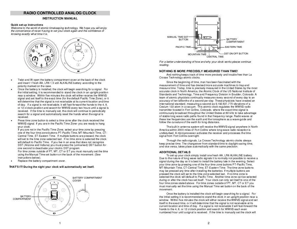 Mode d'emploi LA CROSSE TECHNOLOGY WT-3181BZ