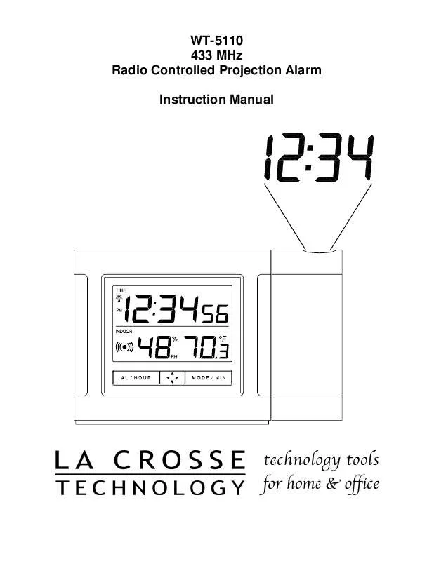 Mode d'emploi LA CROSSE TECHNOLOGY WT-5110U