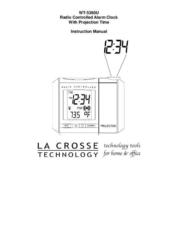 Mode d'emploi LA CROSSE TECHNOLOGY WT-5360