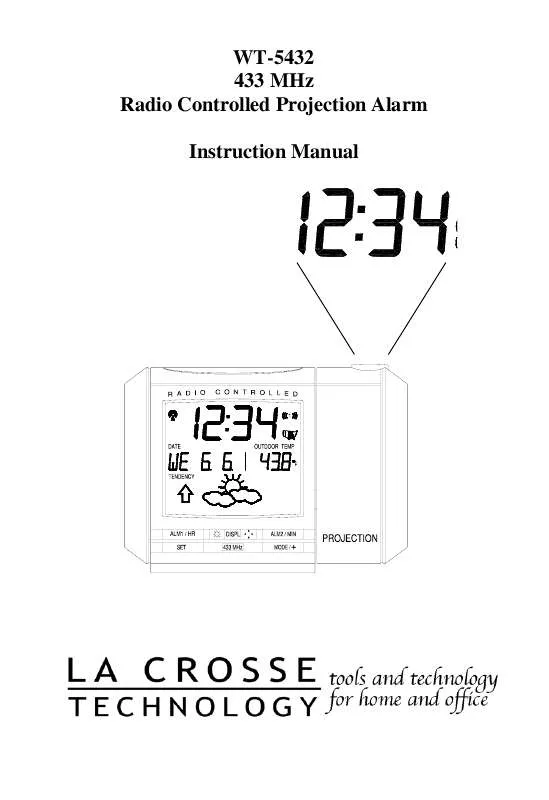 Mode d'emploi LA CROSSE TECHNOLOGY WT-5432