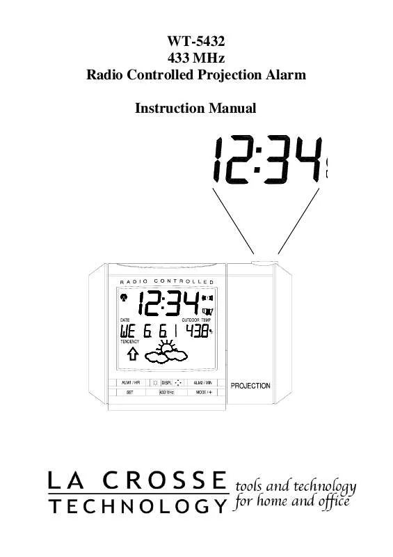 Mode d'emploi LA CROSSE TECHNOLOGY WT-5432TWC