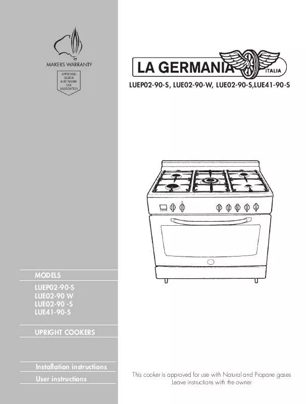 Mode d'emploi LA GERMANIA LUE02-90-W