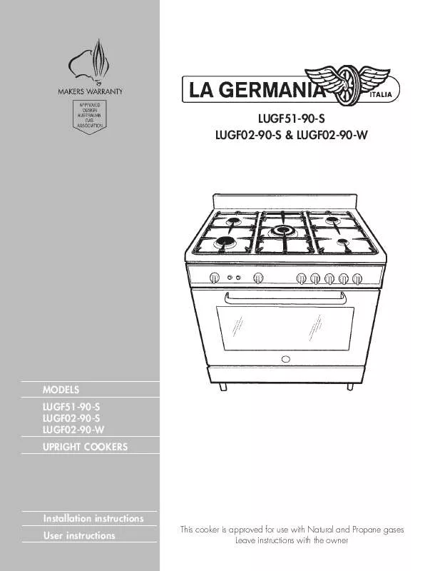 Mode d'emploi LA GERMANIA LUGF51-90-S