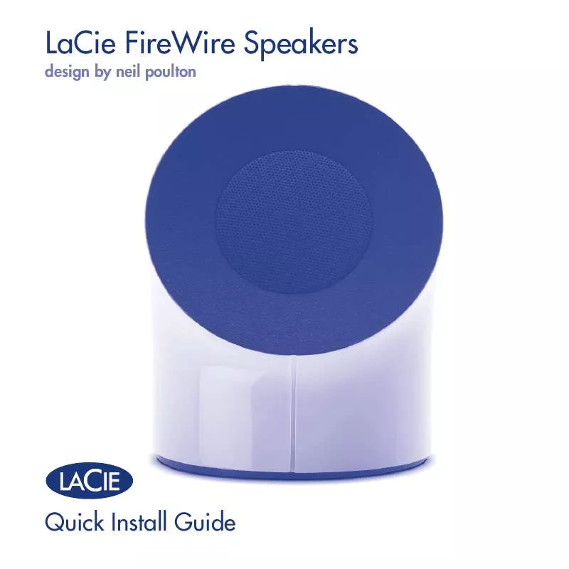 Mode d'emploi LACIE ALTAVOCES FIREWIRE DE