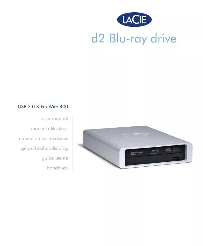 Mode d'emploi LACIE D2 BLU-RAY DRIVE