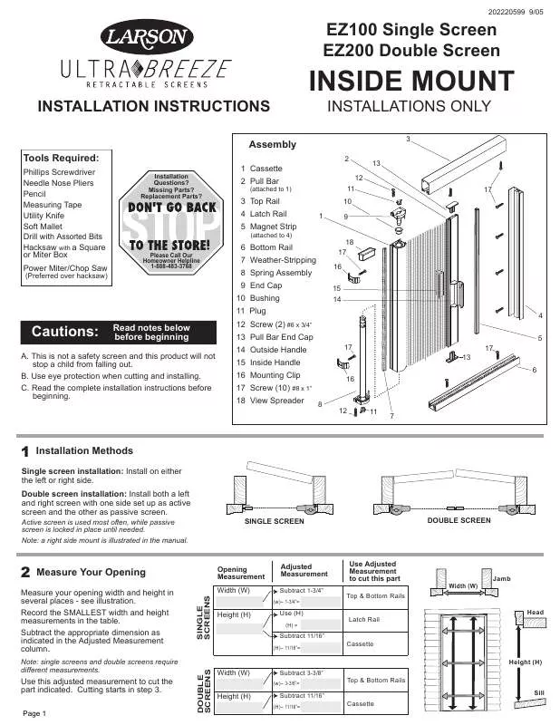 Mode d'emploi LARSON EZ100-200