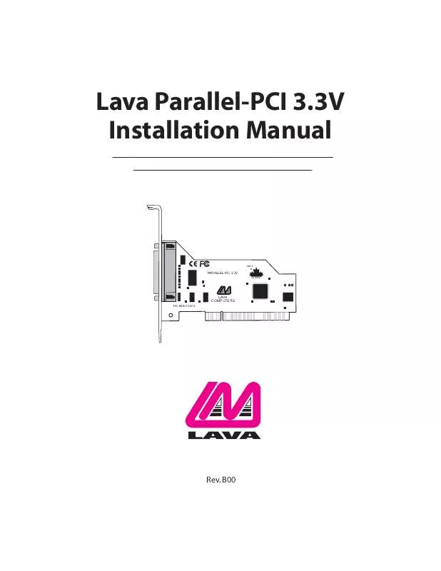 Mode d'emploi LAVA PARALLEL-PCI 3.3 V