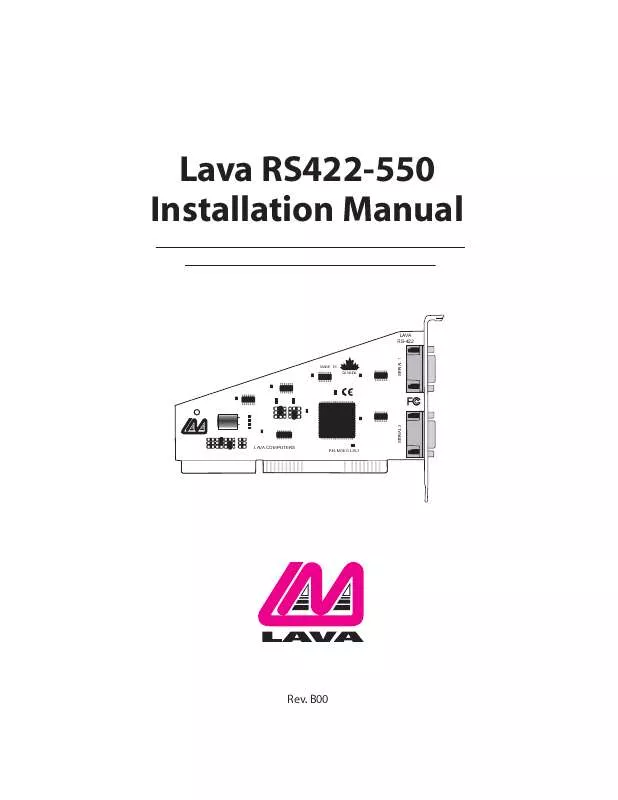 Mode d'emploi LAVA RS422-550