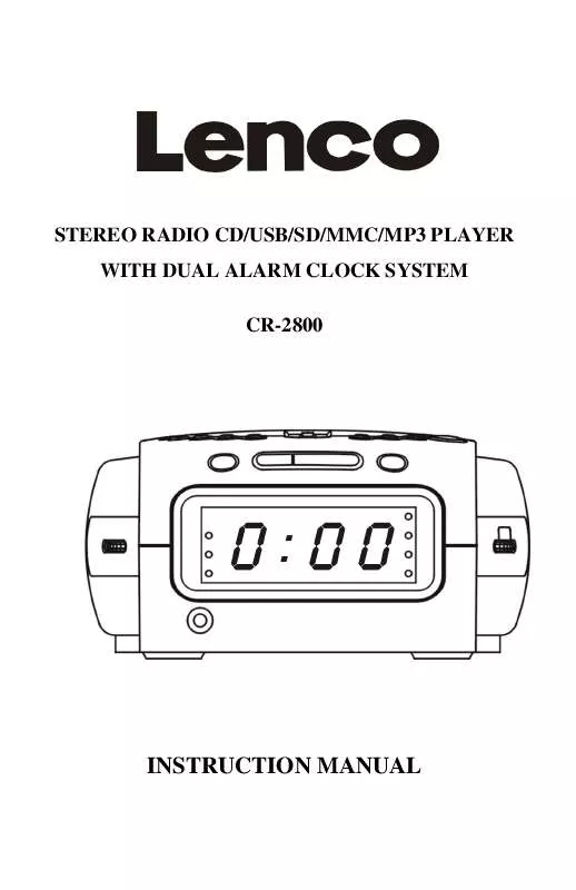 Mode d'emploi LENCO CR-2800