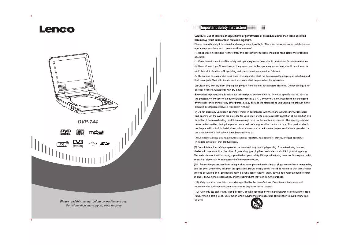 Mode d'emploi LENCO DVP-744