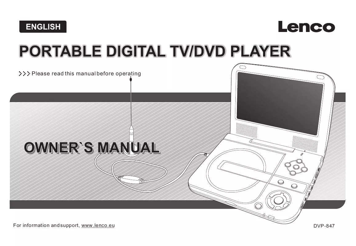 Mode d'emploi LENCO DVP-847