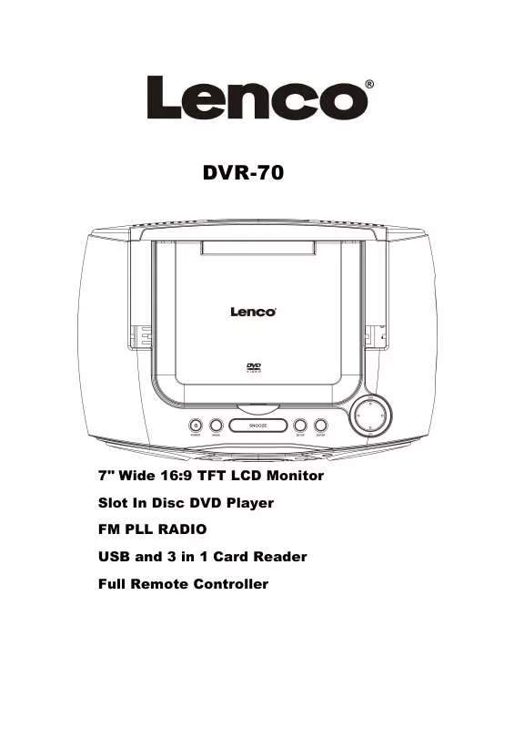 Mode d'emploi LENCO DVR-70