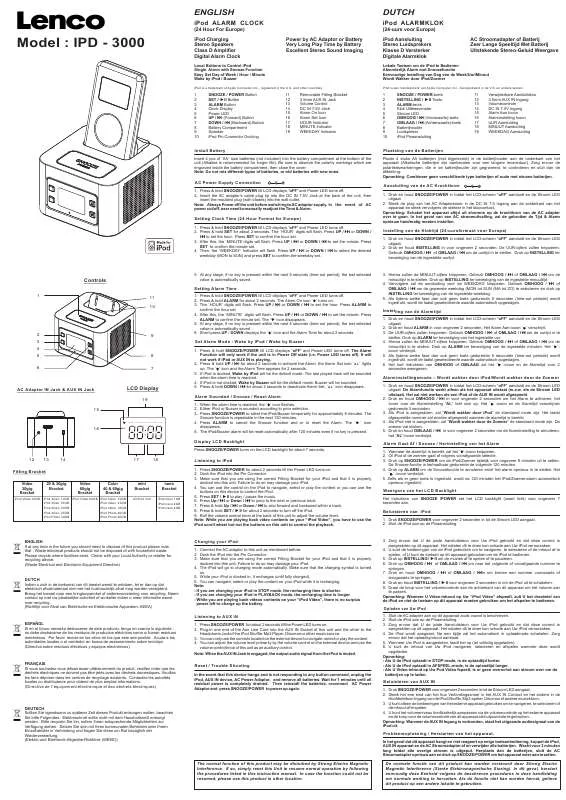 Mode d'emploi LENCO IPD-3000