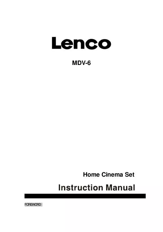 Mode d'emploi LENCO MDV-6