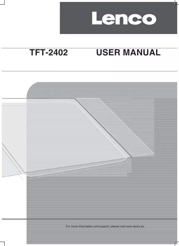 Mode d'emploi LENCO TFT-2402