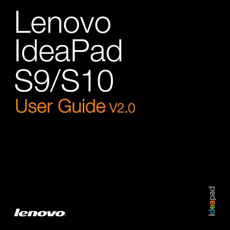 Mode d'emploi LENOVO IDEAPAD S9