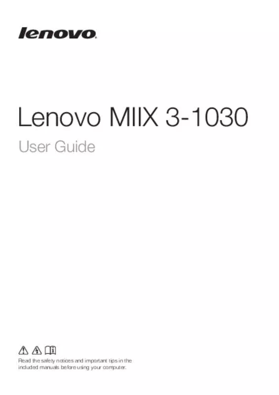 Mode d'emploi LENOVO MIIX 3