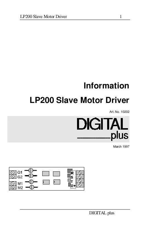 Mode d'emploi LENZ LP200