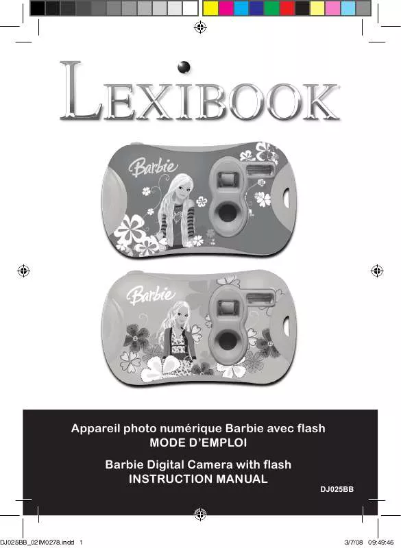 Mode d'emploi LEXIBOOK APPAREIL PHOTO NUMERIQUE BARBIE AVEC FLASH