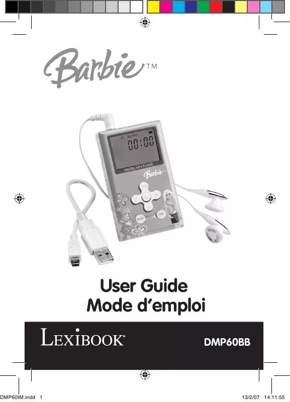 Mode d'emploi LEXIBOOK DMP60BB