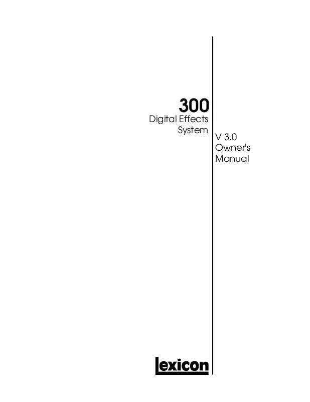 Mode d'emploi LEXICON 300 V3.0