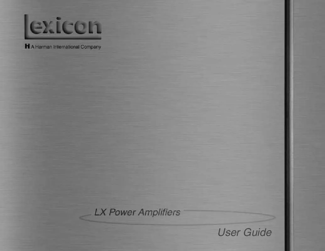 Mode d'emploi LEXICON LX