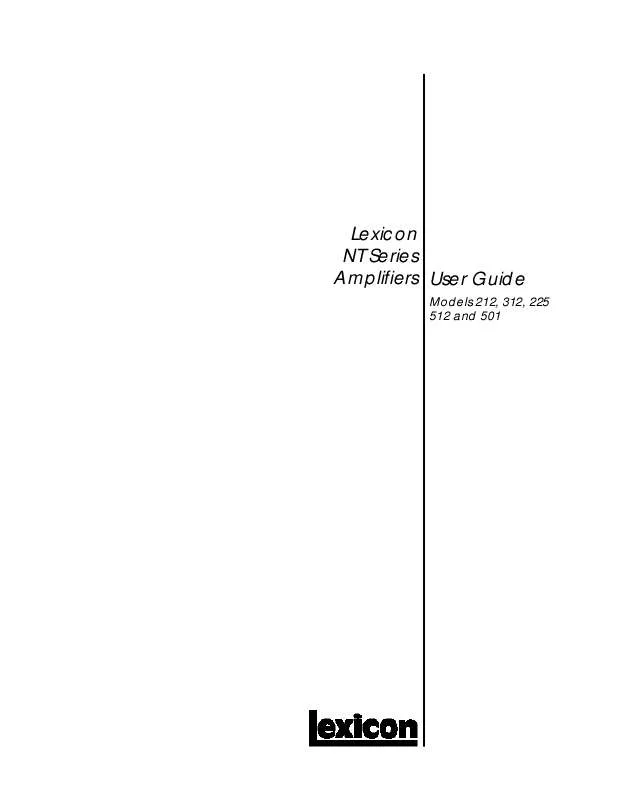 Mode d'emploi LEXICON NT-225