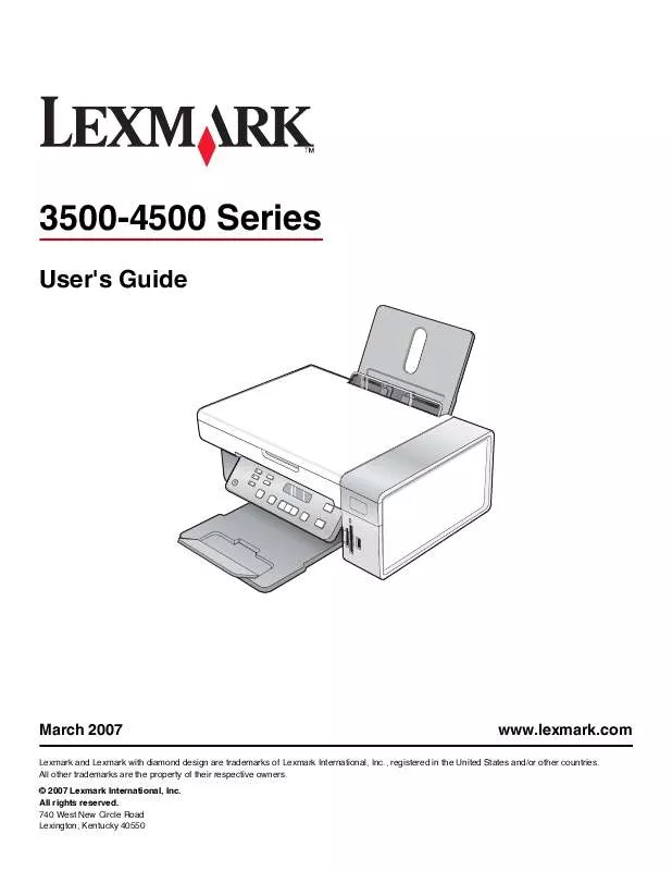 Mode d'emploi LEXMARK 3500