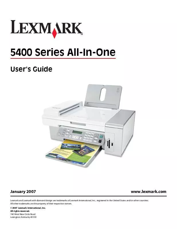 Mode d'emploi LEXMARK X5450