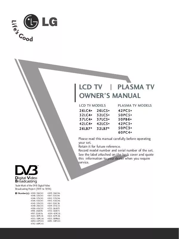 Mode d'emploi LG 26LC46