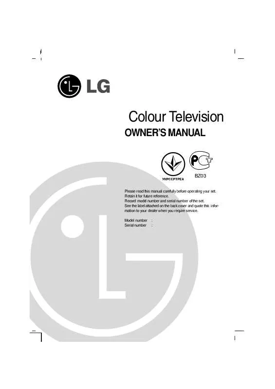 Mode d'emploi LG 29FD1RG