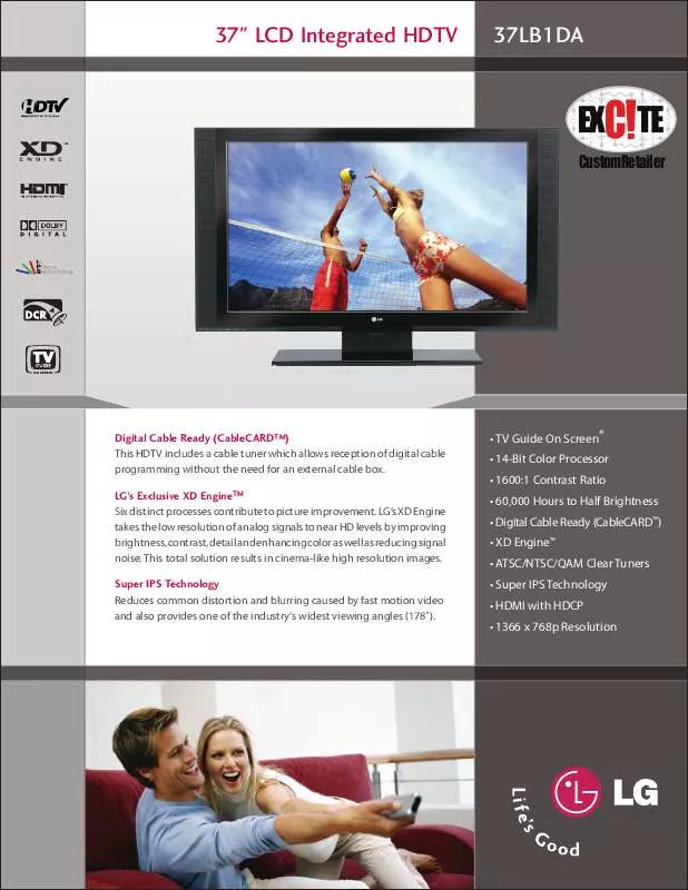 Mode d'emploi LG 32LB1DA