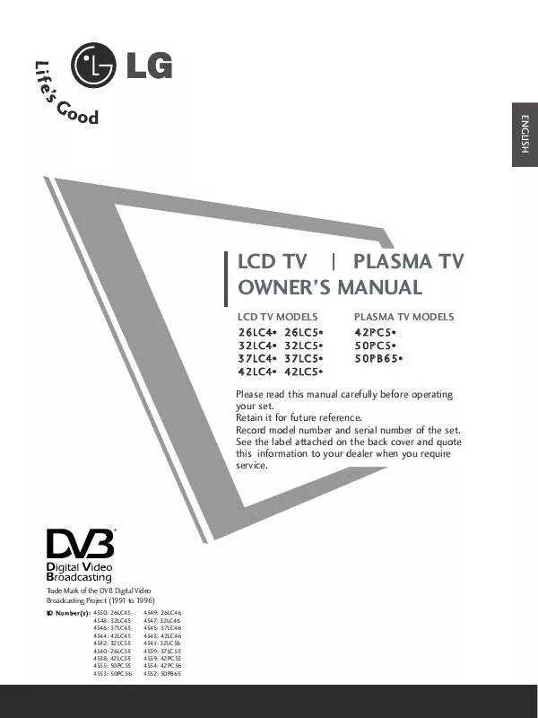 Mode d'emploi LG 32LC55