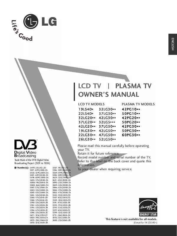 Mode d'emploi LG 32LG5000