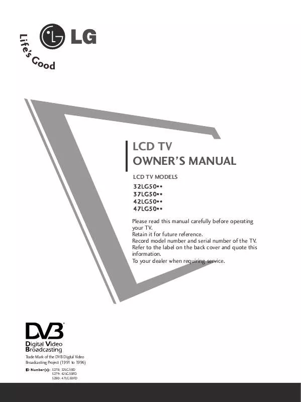 Mode d'emploi LG 32LG50D