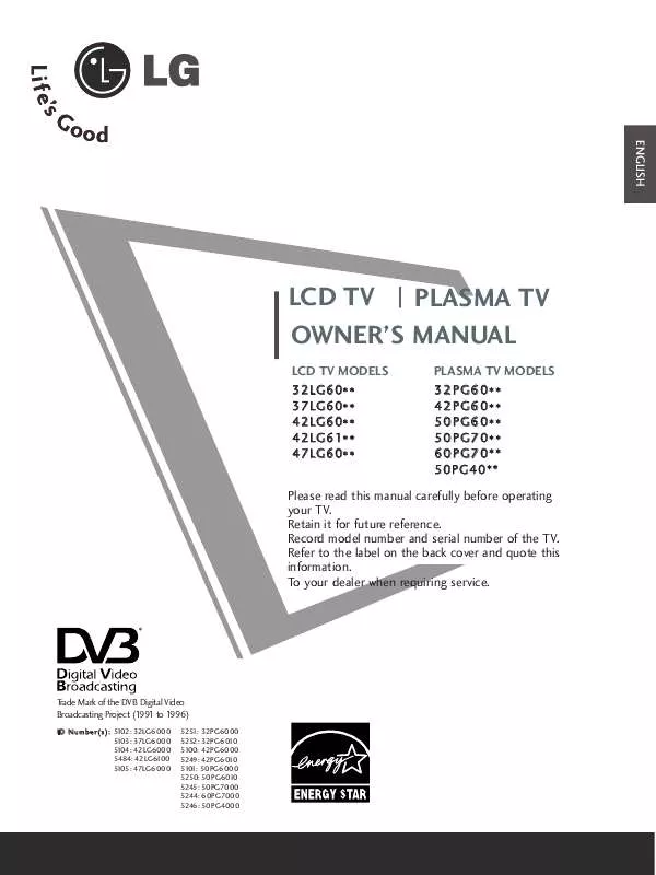 Mode d'emploi LG 32LG6000