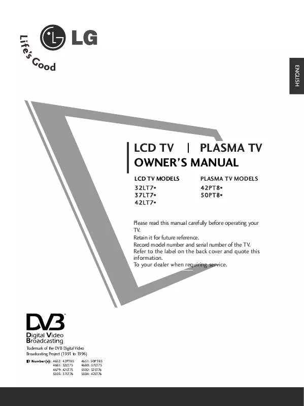 Mode d'emploi LG 32LT76.AEU